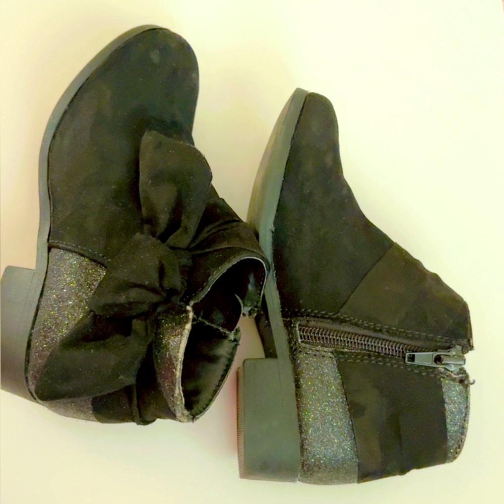 Nine West Black Glitter Ankle Boots size 12